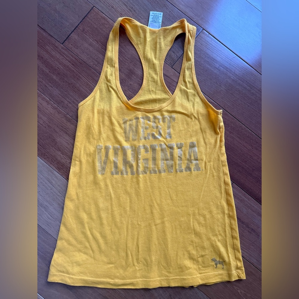 PINK West Virginia Gold racer back tank